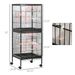 PawHut Large Bird Cage With 1.7 Ft. Width For Wingspan, Bird Aviary Indoor With Multi-Door Design, Fit For A Canary, Finch, Conure, 55", Black_maomaolike.com