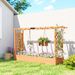 Wooden Planter Box With Trellis, Hanging Roof And Drainage Holes For Climbing Plants, Vegetables, Herbs And Flowers_maomaolike.com