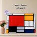 Abstract Geometric Painting Poster, Vibrant De Stijl Style Color Block Grid Poster, Sleek Modern Aesthetic Ideal For Living Room, Office Decor_maomaolike.com