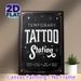 Temporary Tattoo Station Painting Poster, Vintage Chalkboard-style Poster With White Typography & Star Accents, Clear Operation Guide, Ideal For_maomaolike.com