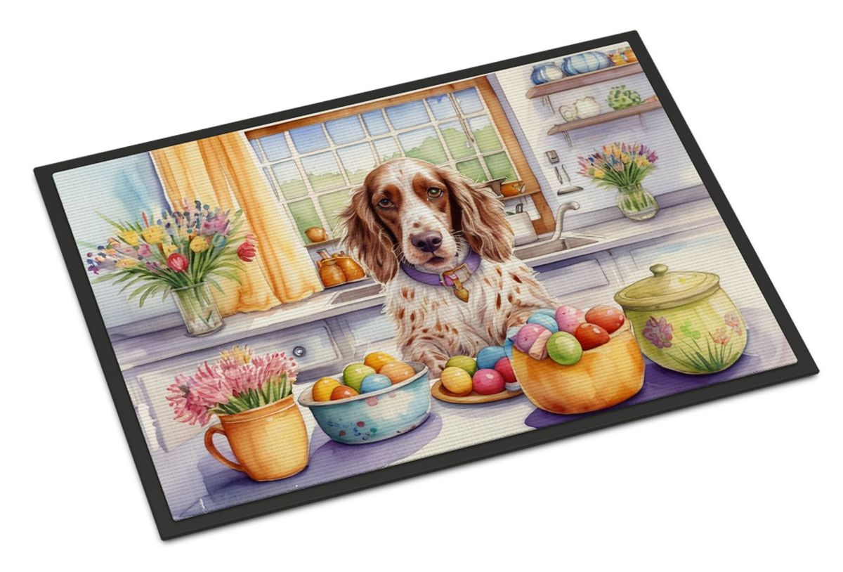 Decorating Easter English Setter Doormat Front Door Mat Indoor Outdoor Rugs For Entryway, Non Slip Washable Low Pile, 24H X 36W_maomaolike.com