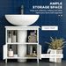 Pedestal Sink Storage Cabinet, Bathroom Under Sink Cabinet With 2 Doors And Open Shelf_maomaolike.com