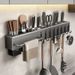 Jibaiju Gun Gray Storage Rack No-Drill Kitchen Household Multi-Functional Knife And Chopstick Organizer_maomaolike.com