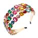 Exaggerated Personality Metal Three Row Black and White Super Sparkling Glass Diamond Headband Fashion Ball Bride Headband_maomaolike.com