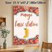 Mango Lassi Station Painting Poster, Rich Bohemian Floral Patterned Border Poster, Tropical Drink Themed Decor Suitable For Kitchen, Dining Area Or_maomaolike.com