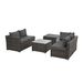 Patio Furniture, Outdoor Furniture, Seasonal PE Wicker Furniture, 4 Set Wicker Furniture With Tempered Glass Coffee Table_maomaolike.com