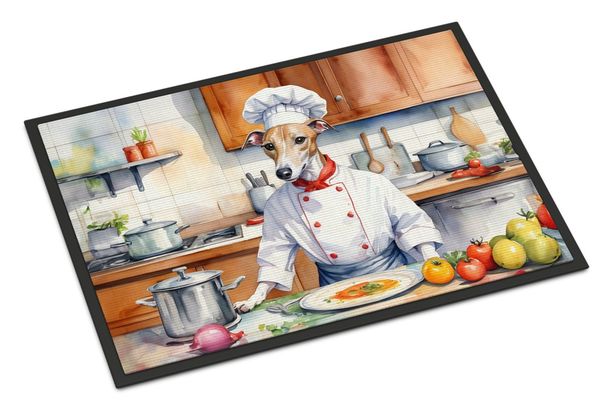 Whippet The Chef Doormat Front Door Mat Indoor Outdoor Rugs For Entryway, Non Slip Washable Low Pile, 24H X 36W_maomaolike.com