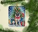 Norwegian Elkhound Christmas Reindeer Porcelain Ornament Christmas Tree Hanging Decorations For Home Christmas Holiday, Rectangle, Gift, Multicolor_maomaolike.com