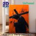 Jesus Carrying Cross Painting Poster, Dramatic Dark Silhouette With Vibrant Textured Orange Backdrop Poster, Meaningful Religious Spiritual Decor_maomaolike.com