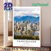 Vancouver Cityscape Painting Poster, Vibrant Realistic Urban Skyline With Snow-capped Mountains & Waterfront Poster, Captivating City Scenery Ideal_maomaolike.com