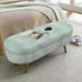 Ottoman Oval Storage Bench,Rubber Wood Legs, Gray (43.5"x16"x16") Cyan_maomaolike.com