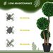 3.5ft Artificial Tree, Triple Ball Boxwood Topiary With Pot And Sandalwood Leaves, For Indoor Outdoor Home_maomaolike.com
