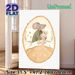 Bedtime Mouse With Bunny Painting Poster, Warm-toned Cute Cartoon Style Poster, Cozy Gentle Design With Star Details, Ideal For Bedroom_maomaolike.com