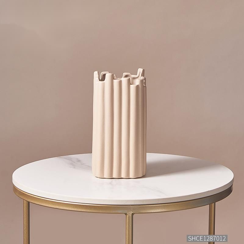Nordic Minimalist Modern Ceramic Vase Living Coffee Table TV Cabinet Bedroom Model Room Decoration Artificial Flower_maomaolike.com