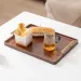 Ebony Wood Serving Tray - Gold Handle Fruit/Bread_maomaolike.com