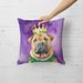 Shar Pei King Of Mardi Gras Throw Pillow Machine Washable, Indoor Outdoor Decorative Pillow For Couch, Bed Or Patio, 18Hx18W_maomaolike.com