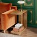C-Shaped End Table, Wood Side Table Nightstand Bedside Table_maomaolike.com
