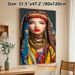 Ethnic Style Woman Painting Poster, Vibrant Exotic Ethnic Portrait Poster, Eye-catching Cultural Art Decor For Living Room, Bedroom And Gallery Space_maomaolike.com