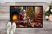 Cairn Terrier And Santa Claus Doormat Front Door Mat Indoor Outdoor Rugs For Entryway, Non Slip Washable Low Pile, 24H X 36W_maomaolike.com