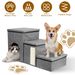 Dog Stairs For Bed And Couch 42cm H, Foldable Dog Stairs For Small Older Dogs Cats, 4 In 1 Adjustable Pet Cat Stairs Steps With Storage, Dog Ramps With Condo, Cat Scratcher, Hold Up To 180LBS_maomaolike.com