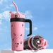 LUSQI 1200ml Water Stainless Steel With Handle&Straw Thermos Bottle For Coffee Tea_maomaolike.com