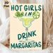 Margarita Cocktail Painting Poster, Playful Hand-drawn "Hot Girls Drink Margaritas" Cocktail Poster, Witty Drink-themed Decor Ideal For Bar, Kitchen_maomaolike.com