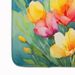 Freesias In Watercolor Memory Foam Kitchen Mat Machine Washable Anti-Fatigue Mat Cushion Comfort Bath Mat Or Kitchen Rug_maomaolike.com
