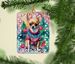 Chihuahua Christmas Porcelain Ornament Christmas Tree Hanging Decorations For Home Christmas Holiday, Rectangle, Gift, Multicolor_maomaolike.com