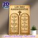 Spanish Ten Commandments Painting Poster, Vintage Parchment-style Poster With Crucifix, Inspirational Religious Decor Ideal For Home, Church, Prayer_maomaolike.com