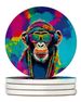Hippie Animal Chimpanzee Large Sandstone Coasters Pack Of 4 Absorbent Round Coasters Decor Gifts For Men Or Women, 4 In, Multicolor_maomaolike.com