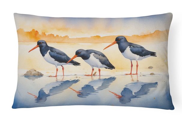 Birds, Birds, Birds Throw Pillow Throw Pillow For Indoor Couch Bed Outdoor Patio Washable, Oystercatchers Foraging 7522,12Hx16W_maomaolike.com