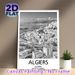 Algiers Coastal City Painting Poster, Monochrome Minimalist Urban Coastal Scene Poster, Sleek Timeless Decor Ideal For Living Room, Office, Bedroom_maomaolike.com