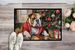 English Bulldog Cozy Christmas Doormat Front Door Mat Indoor Outdoor Rugs For Entryway, Non Slip Washable Low Pile, 24H X 36W_maomaolike.com