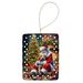 Lakeland Terrier And Santa Claus Porcelain Ornament Christmas Tree Hanging Decorations For Home Christmas Holiday, Rectangle, Gift, Multicolor_maomaolike.com