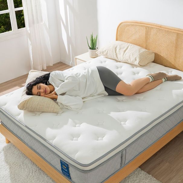 King/Queen/ Full/ Twin Size Mattress, Hybrid Mattress For Comfy Sleep, Individually Wrapped Pocket Coils Innerspring Mattress For Motion Isolation, Medium Firm,Euro Top Cooling Technology Edge Suppor_maomaolike.com