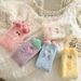 Winter new thick warm coral fleece women's socks cute cartoon embroidered three dimensional ears home confinement floor socks_maomaolike.com