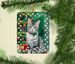 American Shorthair Cat By The Christmas Tree Porcelain Ornament Christmas Tree Hanging Decorations For Home Christmas Holiday, Rectangle, Gift, Multicolor_maomaolike.com