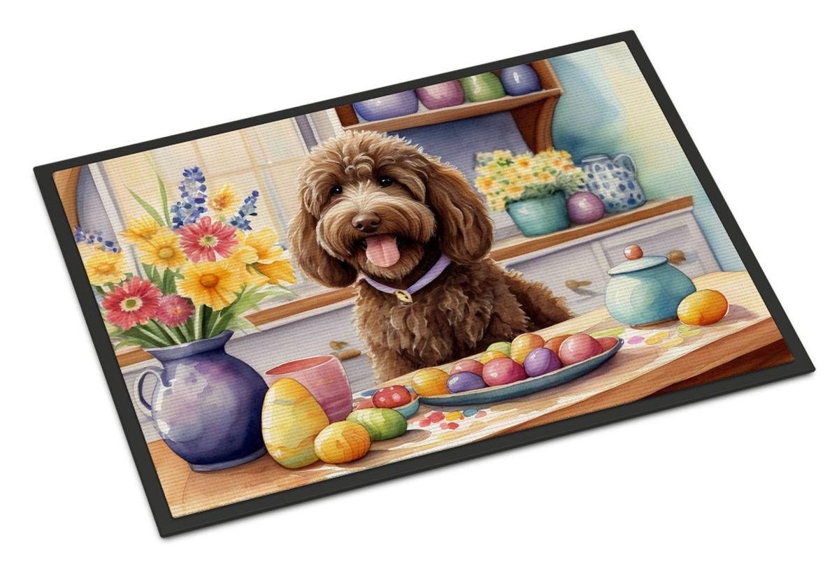 Decorating Easter Labradoodle Doormat Front Door Mat Indoor Outdoor Rugs For Entryway, Non Slip Washable Low Pile, 24H X 36W_maomaolike.com