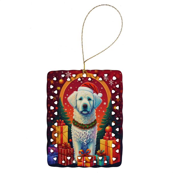 Kuvasz Holiday Christmas Porcelain Ornament Christmas Tree Hanging Decorations For Home Christmas Holiday, Rectangle, Gift, Multicolor_maomaolike.com