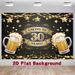 30th Birthday Party Backdrop - 2D Flat Polyester Banner Cheers To 30 Years Design With Mugs, Stars, Photo Booth Props, Party Decor_maomaolike.com