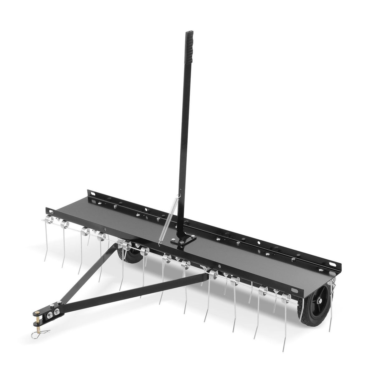 VEVOR Tow Behind Dethatcher, 48-inch Tow Dethatcher With 24 Spring Steel Tines, Lawn Dethatcher Rake For ATV Or Mower, Tow Behind Lawn Rake With Lift Handle For Garden Farm Grass_maomaolike.com