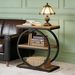 3-Tier End Table, Industrial Sofa Side Table With Round Metal Frame_maomaolike.com