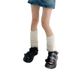 Autumn and winter plush feather yarn knitted leg covers thickened warm slimming pile socks y2k white plush mid tube socks_maomaolike.com