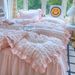Bubble Gauze Skirt Four-Piece Bedding Korean Style Ins Girl Washed Cotton Quilt Cover Bed Sheet Dormitory Three-Piece Set 4_maomaolike.com