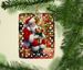Norfolk Terrier And Santa Claus Porcelain Ornament Christmas Tree Hanging Decorations For Home Christmas Holiday, Rectangle, Gift, Multicolor_maomaolike.com