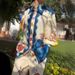 Women's Clothing fashion personality printed cotton and linen loose leisure vacation two-piece suit_maomaolike.com