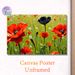 Poppy Field Floral Painting Poster, Vibrant Artistic Lush Poppy Field With Contrasting Dark Poppy And Tiny Daisies Poster, Infuses Natural Charm For_maomaolike.com