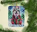 Keeshond Christmas Porcelain Ornament Christmas Tree Hanging Decorations For Home Christmas Holiday, Rectangle, Gift, Multicolor_maomaolike.com