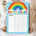 Potty Chart Painting Poster, Vibrant Rainbow & Heart Pattern Poster, Practical Tool To Track Potty Training Progress For Home Bathroom_maomaolike.com