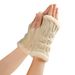 Unisex Warm wool cloth with soft nap is knitted gloves wristbands fingerless gloves with velvet the cold wool false sleeves gauntlets_maomaolike.com